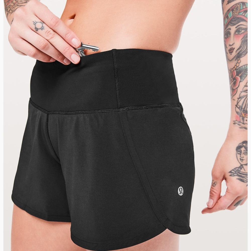 Lululemon black run times shorts size 6